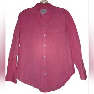 Rails  Pink Gauze Cotton Button Down Shirt Womens XS